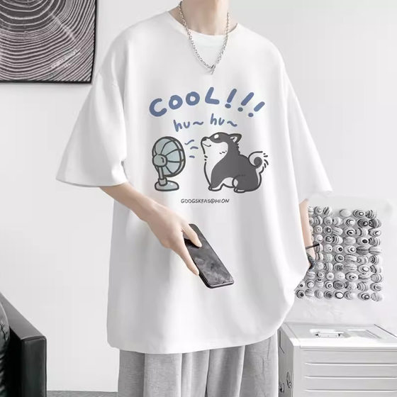 Short-sleeved Trendy Brand Summer T-shirt Men's Loose 2025 New Cyber Trendy Ins Youth Popular Top
