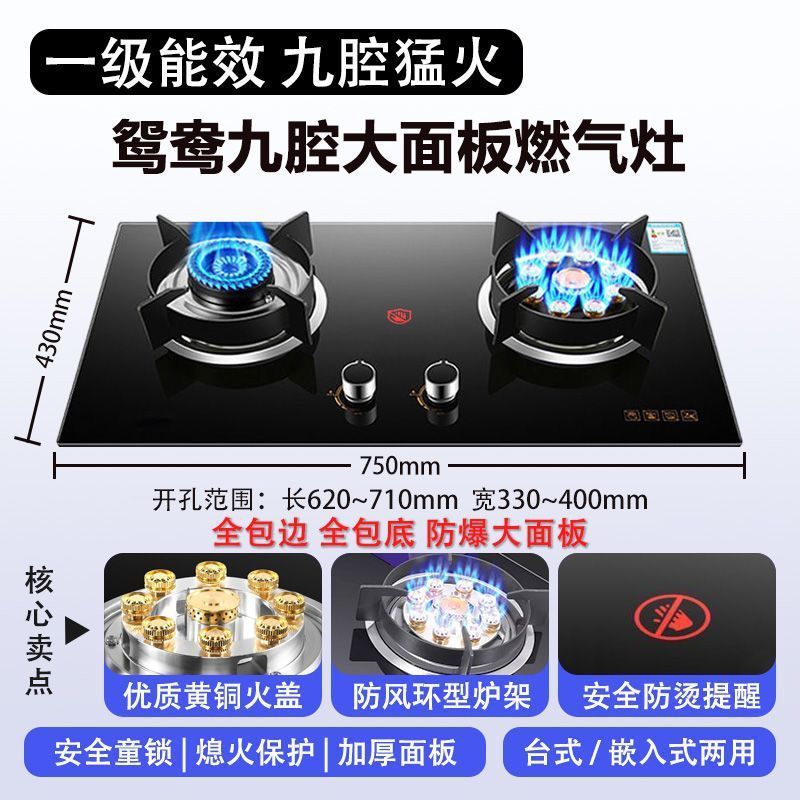 天然气燃气灶家用煤气灶猛火双灶液化气灶台嵌两用灶具跨境|undefined