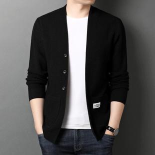 Spring and Autumn new men's knitted long-sleeved coat loose Korean fashion brand casual in stock youth sweater cardigan generation hair