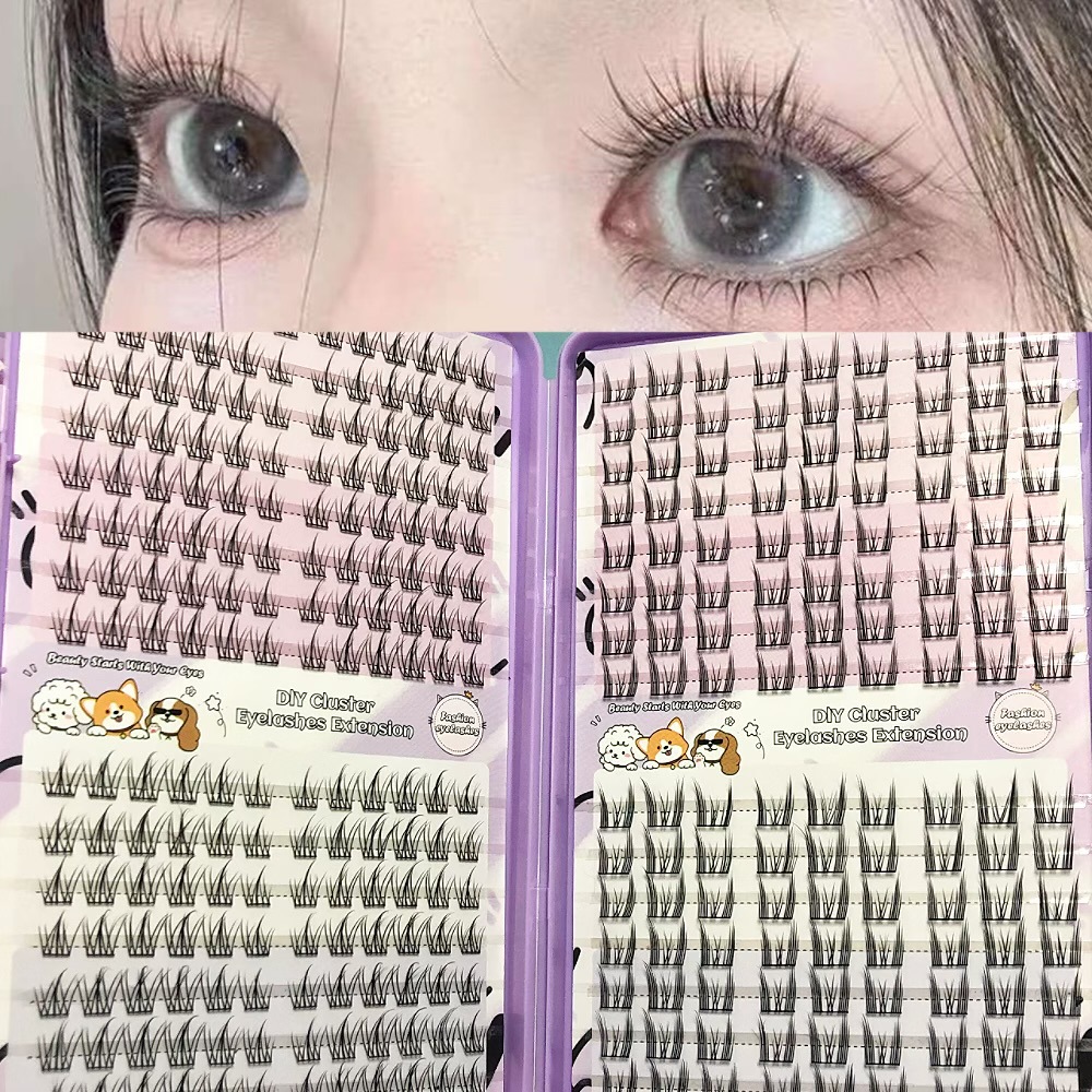 Serie de pestañas postizas transfronterizas Libro de pestañas de comercio exterior Pestañas postizas en inglés completas Pestañas postizas de gran capacidad, pelo segmentado de un solo racimo