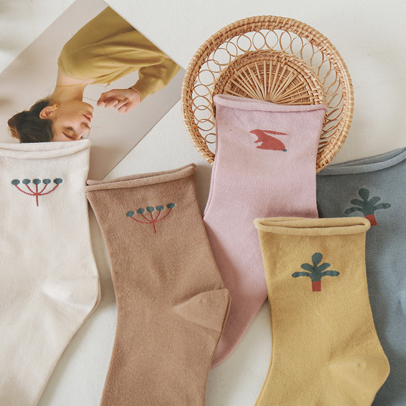 Calcetines de confinamiento postparto especial Otoño e Invierno algodón peinado boca suelta pies no apretados sudor-absorbente transpirable mujeres embarazadas embarazo dormir Calcetines