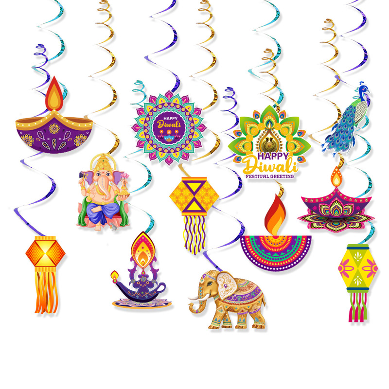 2025 Amazon India Diwali Decoration Hanging Diwali Festival Party Vortex Spiral Pendant Wholesale