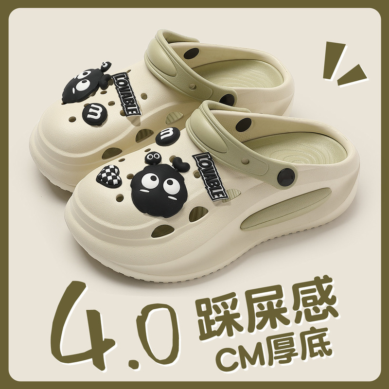 Thick-soled hole shoes women's summer new outwear sandals slippers men's beach vacation fashion sandals men's wholesale