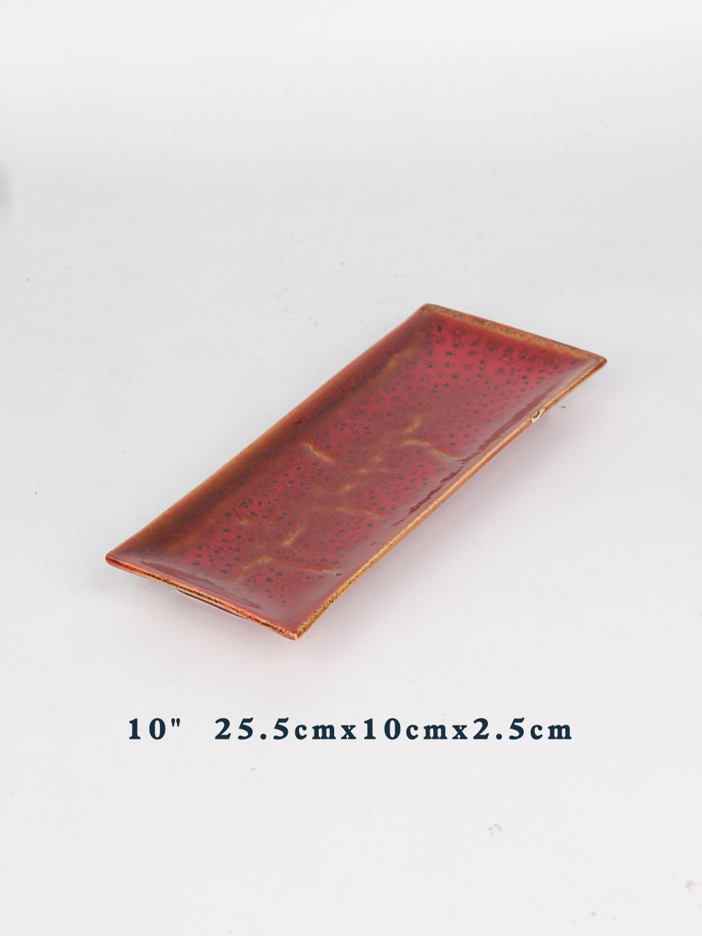 Cerámica creativa placa rectangular superficie gruesa esmerilado placa cuadrada sushi Placa de pescado placa resistente a los arañazos swing bandeja de la placa