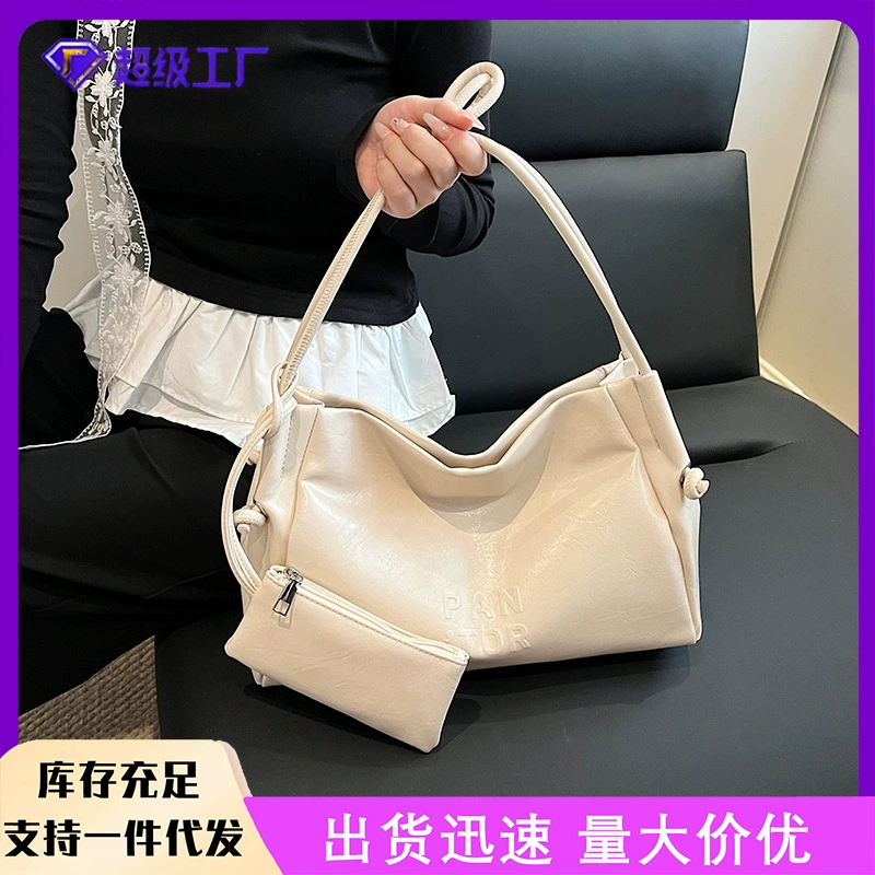 Nittle дизайн сумки большой емкости 2025 новый повседневный текстура тренд иностранная весна дамы на плечо Тот сумка