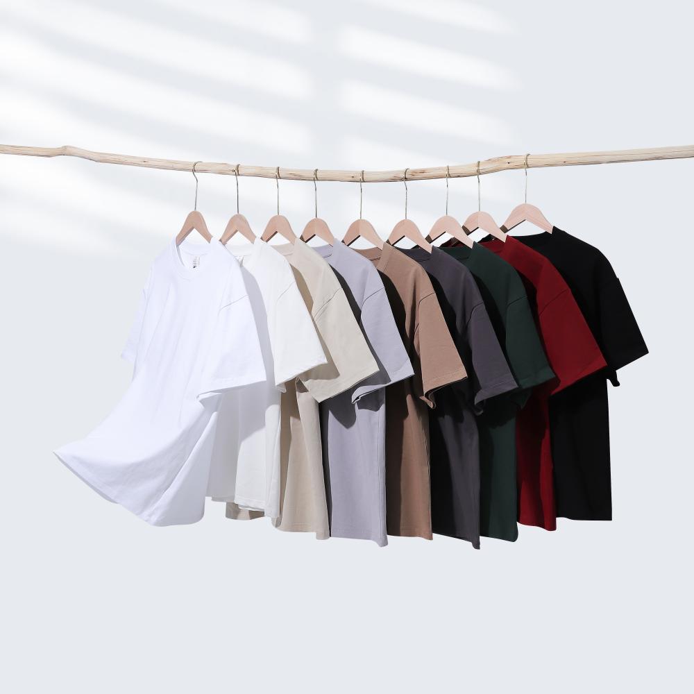 Solid Color Loose Round Neck Pure Cotton T-Shirt Men's Short-Sleeved White Cultural Shirt Work Clothes Women's Summer Loose Short-Sleeved Pure Cotton