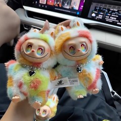 拉布布挂件五代祖国版马卡龙泡泡 趣味盲盒搪胶脸毛绒公仔