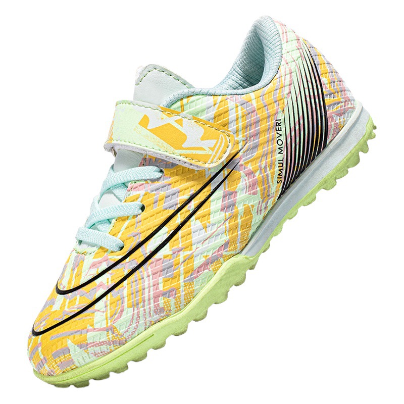 Buckle Magic Buckle Free Lace-up Children's Football Shoes Rubber Crushed Nails Training Sneakers tf Teenagers Children Students