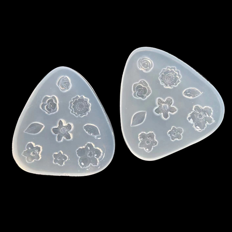 Espejo Día de San Valentín confesión tridimensional Rosa molde de silicona pequeña flor hoja accesorios jabón hecho a mano molde de yeso epoxi