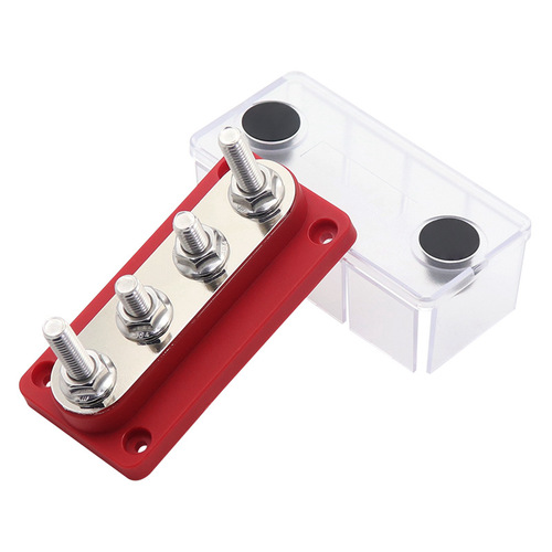 RV travel large current busbar M8 red and black single row 4-way terminal connector 48V busbar copper terminal