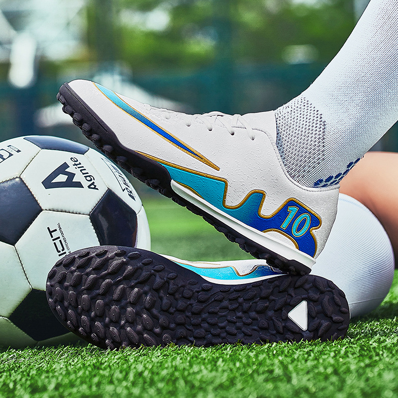 Zapatos de fútbol altos y bajos para hombres y mujeres tf clavos rotos ag clavos largos estudiantes de primaria y secundaria niños niños entrenamiento de competencia de césped artificial