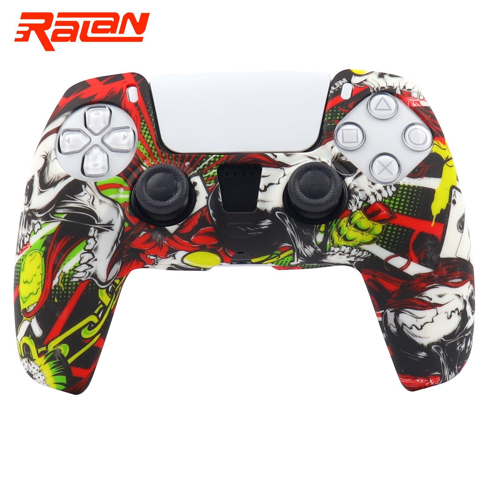 PS5 funda de silicona GamePad funda de silicona camuflaje marca de agua funda protectora aceite spray sensación acuarela caso PS5 Accesorios