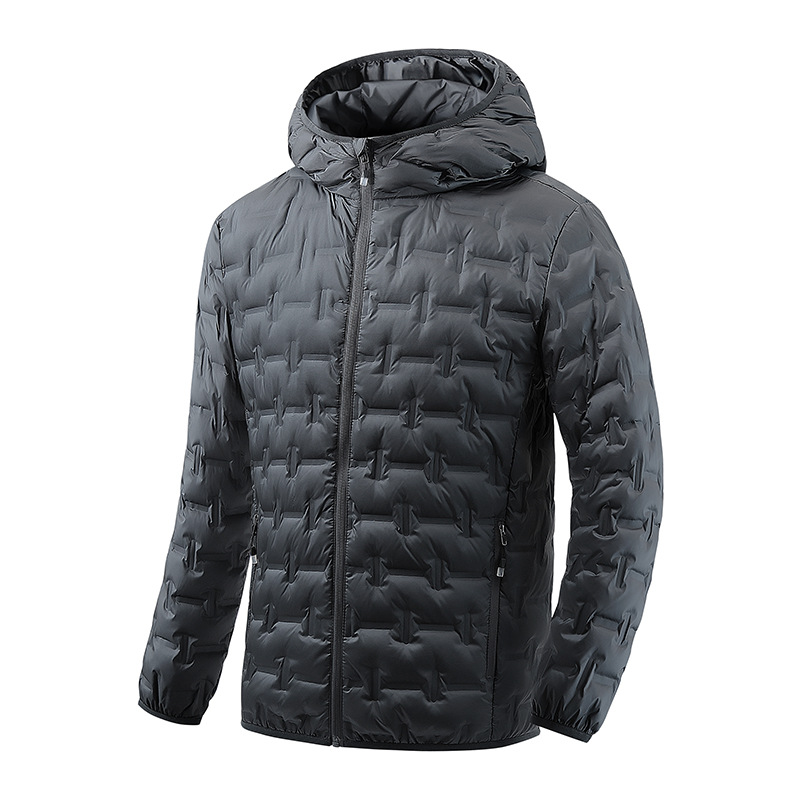 2025 Big-Name Same Style Graphene down Jacket Men's Winter New Style Lightweight Stand-Up Collar Hooded Fashion Large Size Warm