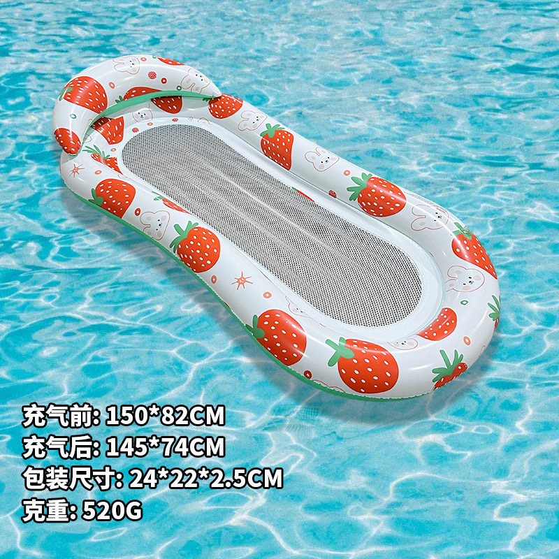 Filas flotantes de fresas con malla impresa