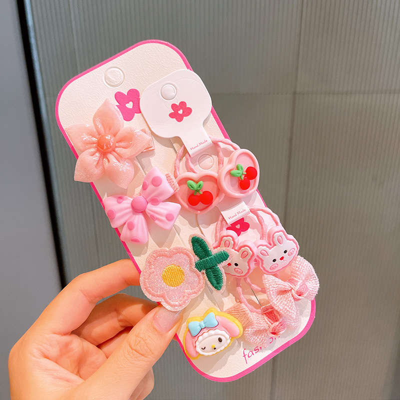 智贝SKU图_610件套儿童头绳不伤发可爱公主发饰套装女