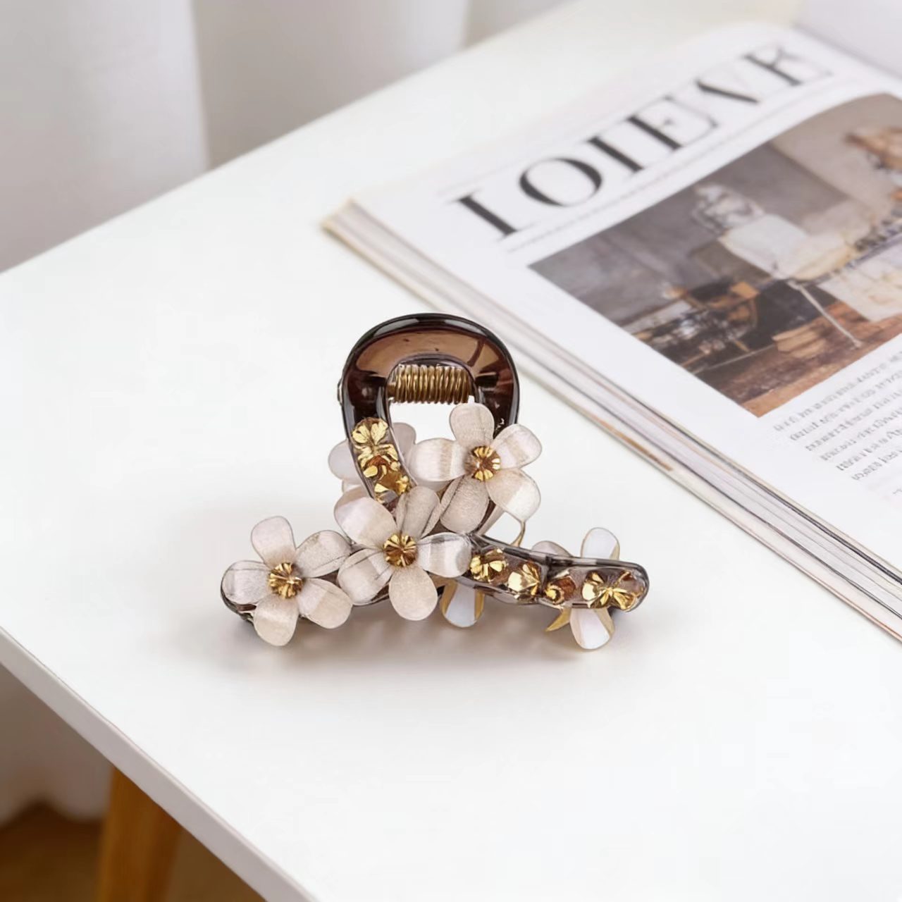 12#세 개의 꽃#화이트【4.5cm】