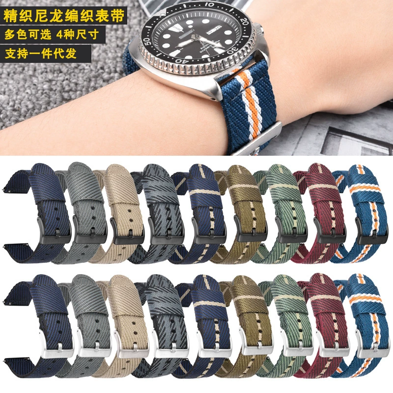 Подходит для тканого нейлонового ремешка Huawei GT2 с наклонной полосой 18 20 22 24 мм быстросъемный ремешок в наличии оптом