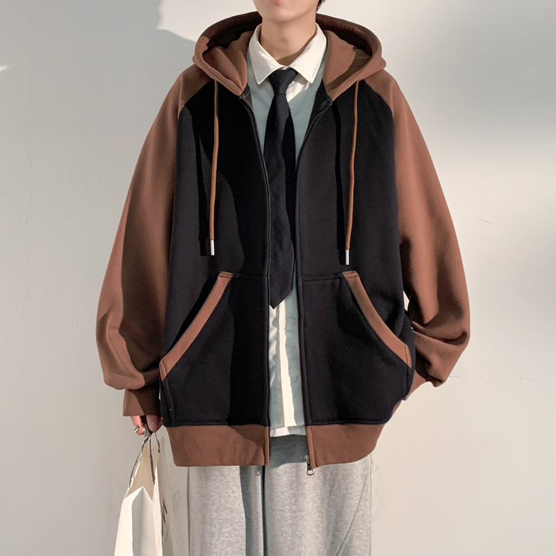 New 2026 Autumn Korean Style Men's Sweatshirt with No-Iron Treatment, Long-Sleeve Trendy Hooded Sweatshirt