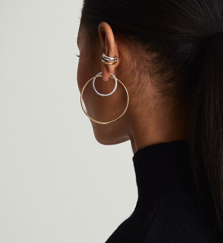 Women's Gender 1 Piece 925 Sterling Silver 925 Sterling Silver Earrings C Shape Ear Cuffs