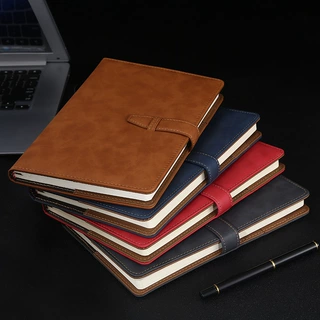 商务企业笔记本可印logo定制礼盒装A5记事本简约皮面带扣会议记录