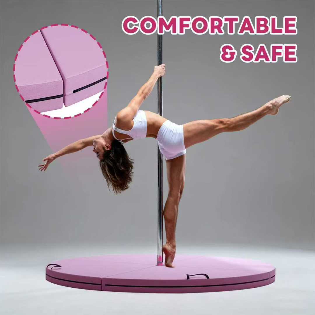 Yoga Mat, Gymnastics Mat, Pole Dance Mat, Anti-Fall, Round, Foldable, Basic Skills Practice