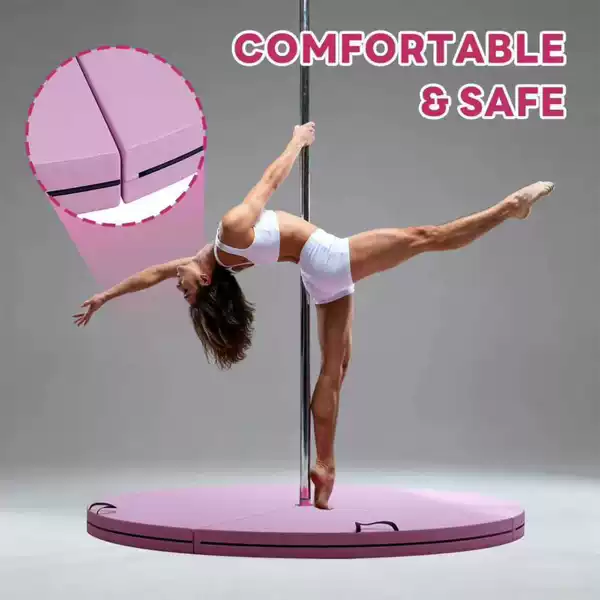 Yoga Mat, Gymnastics Mat, Pole Dance Mat, Anti-Fall, Round, Foldable, Basic Skills Practice