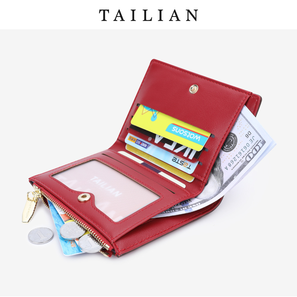 Monedero clásico Tailian con estampado de cocodrilo, cartera corta de PU, bolso cruzado plegable para mujer, Tailian