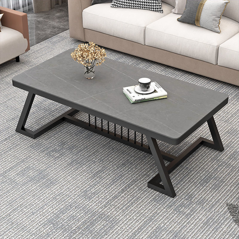 Nuevo tipo de mesa de té de tabla de roca pequeña casa de alquiler de sala de estar familiar simple moderna red balcón combinación de mesa de té lujosa ligera