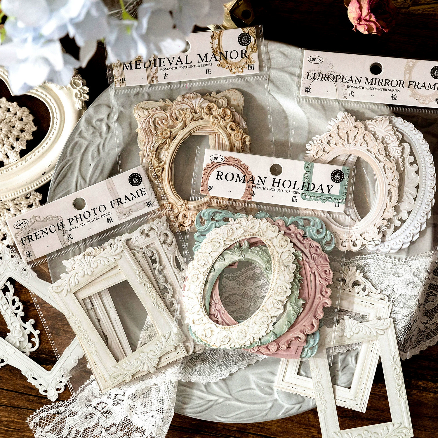 Mo Mo Patching Card Romantic Romantic Series Frame Border DIY Material Decoration Base 10 Sheets 10 Sets 4 Selection