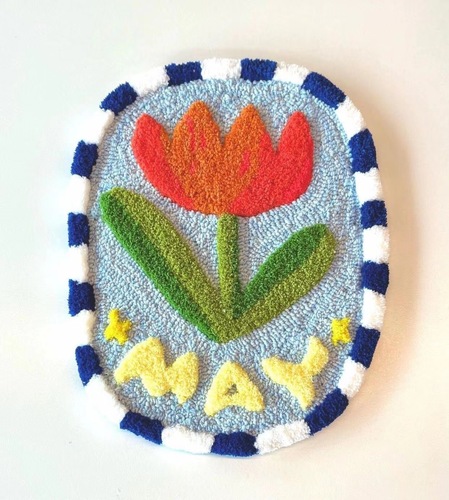 Stitch stitch tulip cartoon cute yarn coasters DIY material kit creative stress relief home decor