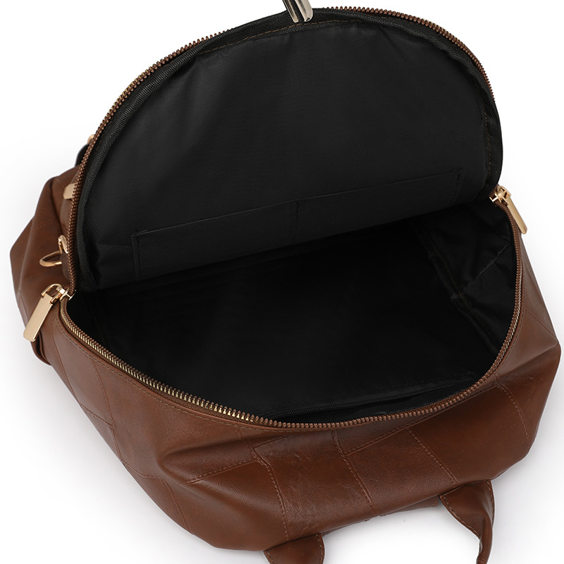 2024 nueva mochila de cuero suave para mujer, simple y versátil, de gran capacidad, mochila de viaje al aire libre al por mayor