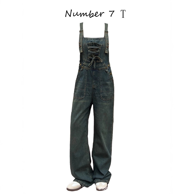 American Retro Age-Reducing Denim Overalls for Women 2025 Summer New Design Loose Straight Slim Jumpsuit American Retro Age-Reducing Denim Overalls for Women 2025 Summer New Design Loose Straight Slim Jumpsuit