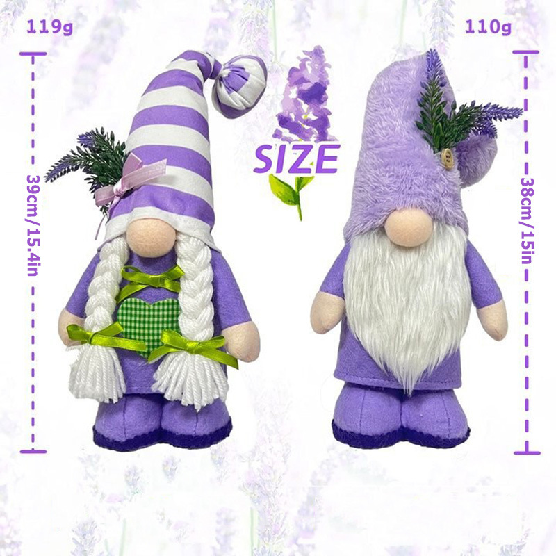Cross-Border primavera muñeca sin rostro cuatro estaciones lavanda Amor de pie muñeca sin rostro ancianos decoración de escritorio adornos