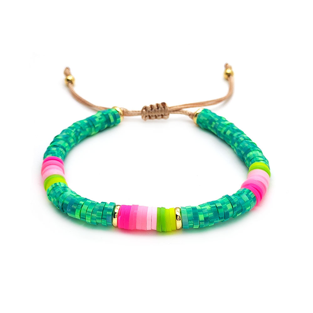 Geometric Pattern Elegant Simple Style Geometric Freshwater Pearl Soft Clay Copper Knitting Women's Drawstring Bracelets
