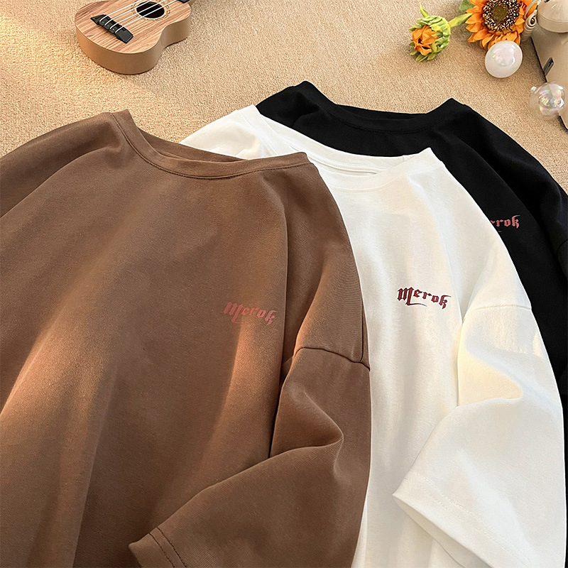T-shirt estiva in puro cotone con diamanti caldi, top da strada a maniche corte da uomo, senso del design, mezza manica di nicchia_voghion.com