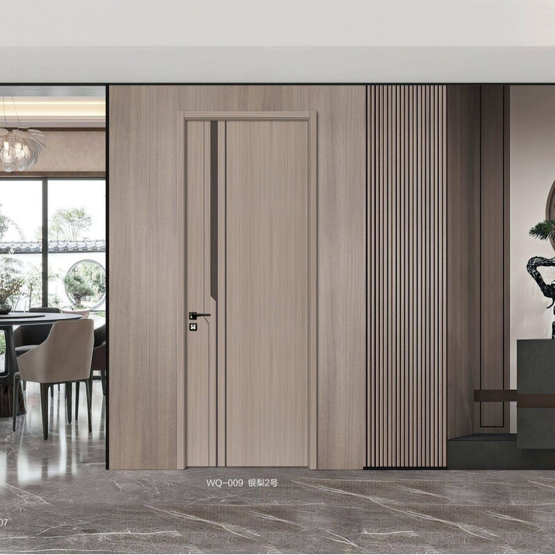 Jiangshan wooden door factory direct wholesale simple fashion high quality PVC paint-free composite technology wood interior door