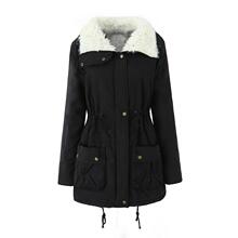 P 12098 Hooded Loose Trench Coat with Fur Collar ��ñ���ɷ�