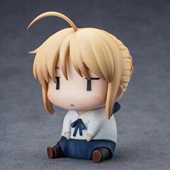 Qバージョン 座り姿勢 セイバー 面白い顔 Fate/stay night UBW セイバー 二次元フィギュア オーナメント Qバージョン