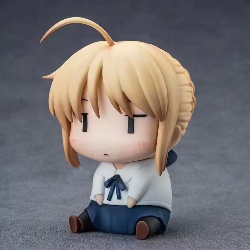 Qバージョン 座り姿勢 セイバー 面白い顔 Fate/stay night UBW セイバー 二次元フィギュア オーナメント Qバージョン|undefined