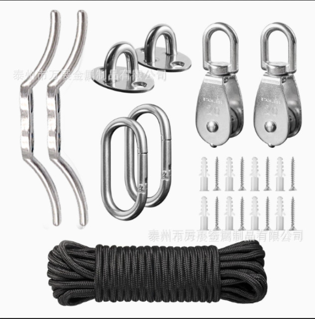 En stock de cable de acero inoxidable PVC recubierto cuerda de alambre de acero al aire libre luz colgante kit tensor de cuerda de gancho de resorte
