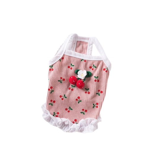 Cat, small dog, dog clothes, Pomeranian Teddy puppy camisole skirt, spring, autumn and summer