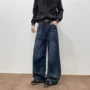 新款水洗直筒美式牛仔裤