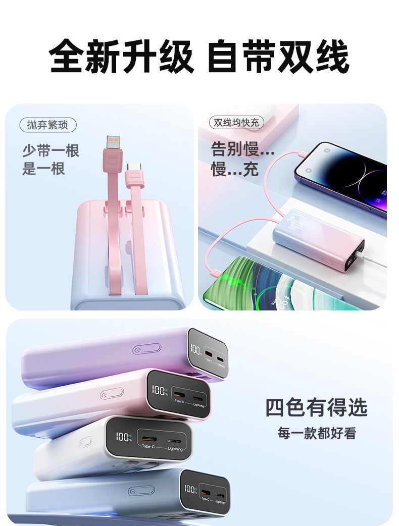Superblitzschnelles Schnellladepaket 2-Zellen 21700 mobile Powerbank-Set, kabelgebundenes Powerbank-Gehäuseset Batteriebox mit PD.