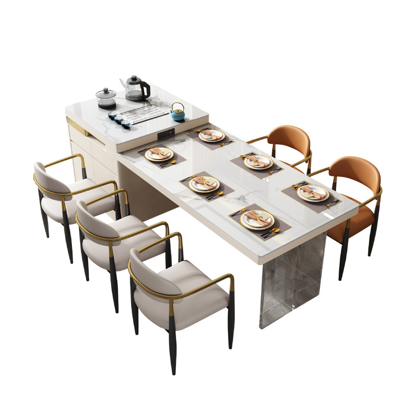 Light Luxury Rock plate Island table mesa de comedor abierta integrada Home Kitchen Middle Island table multifuncional retráctil Tea table bar counter