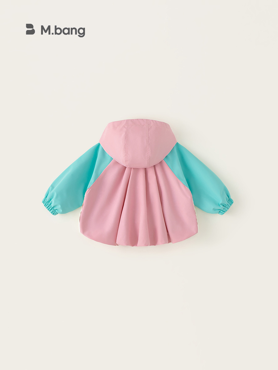 Youbao ropa para niños nueva primavera para niños niña linda bowknot cremallera top niña bebé contraste color chaqueta con capucha