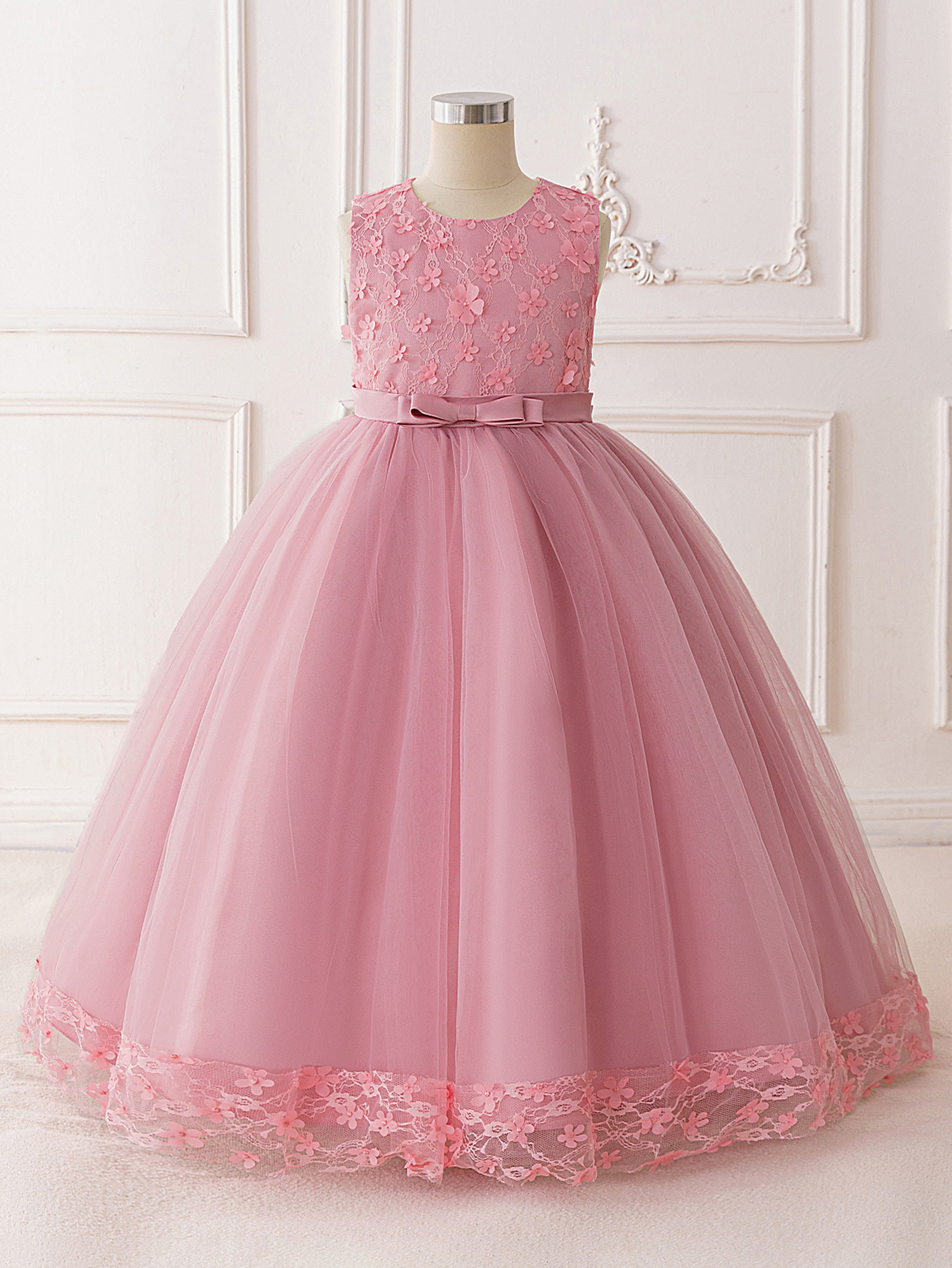 Nuevo vestido para niños, vestido de princesa, vestido de flores lindo, vestido de tutú, niña de las flores, vestido de fiesta, vestido de noche