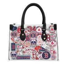 来图印花手提包无肩带单肩包红袜骷髅女士挎包皮质PU包独立站