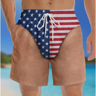 �羳�����OӋ���ͱ�yFunny Patriotic Men Swim Trunks��Ц��ѝ