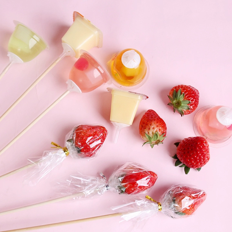 草莓托手工diy包装材料零食棒棒糖水果养乐多旺仔花束花束固定托