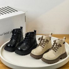 2025年冬季新款儿童时尚防滑加绒马丁靴中大童侧拉链二棉保暖靴潮